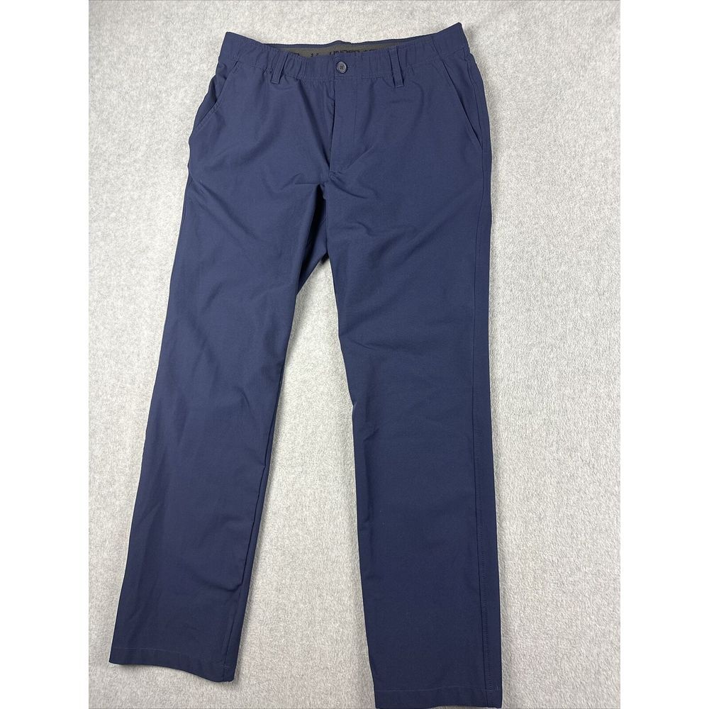 Under Armour Pants Men 36(34)x32 Blue Match Play Golf‎ Chino Stretch Performance